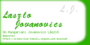laszlo jovanovics business card